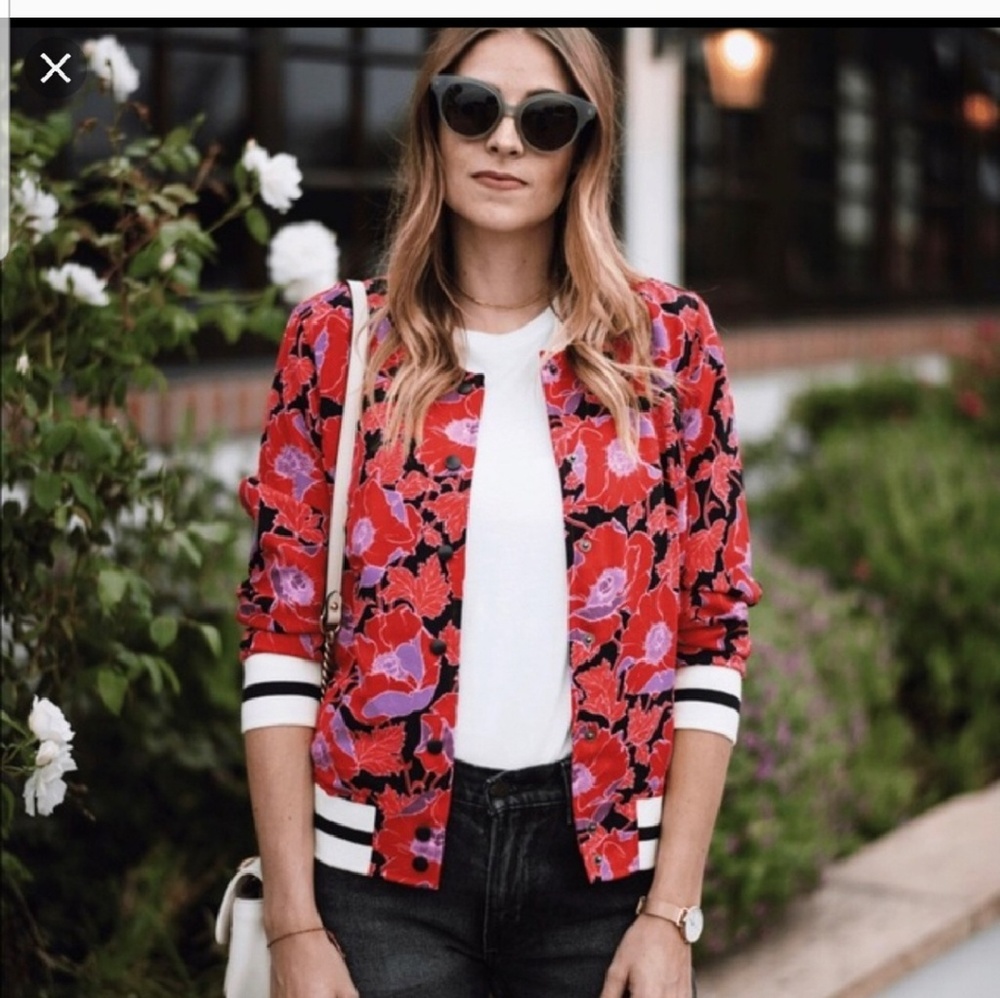 Who What Wear | Bright Floral Bomber Jacket
